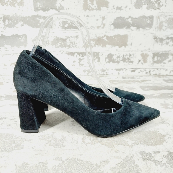 Steve Madden Lend Black Suede Pointed Toe Pump Heels T470 - Picture 5 of 11